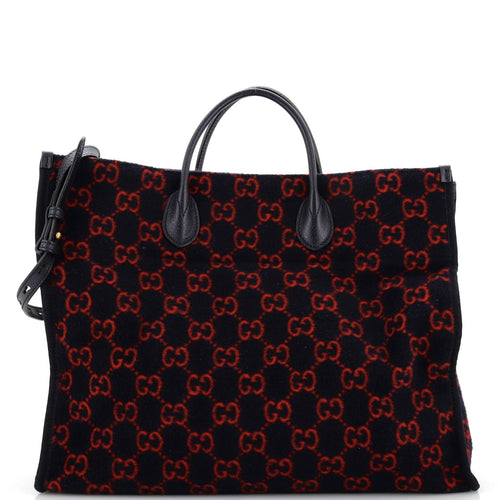 GUCCI Shopping Tote GG Wool Large