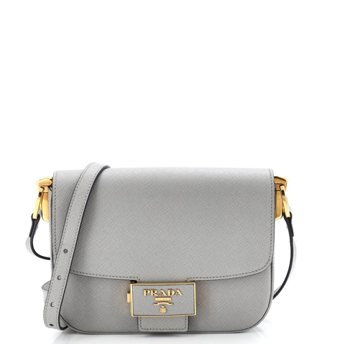 PRADA Embleme Flap Bag Saffiano Leather Small