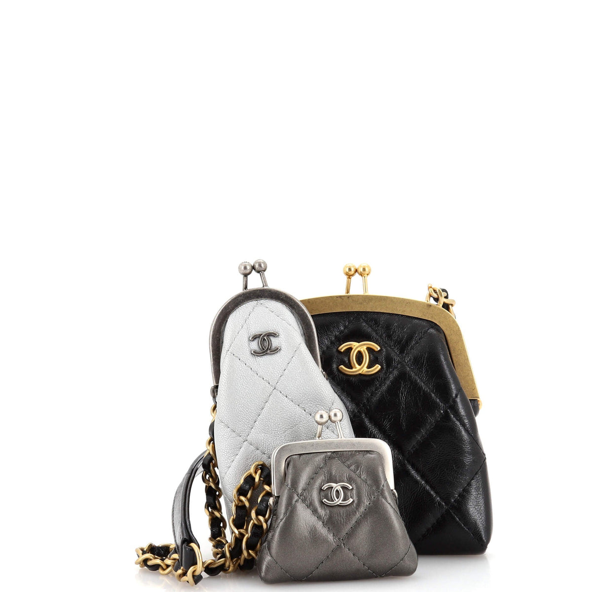 Chanel CHANEL Multi Clutch with Chain Quilted Leather