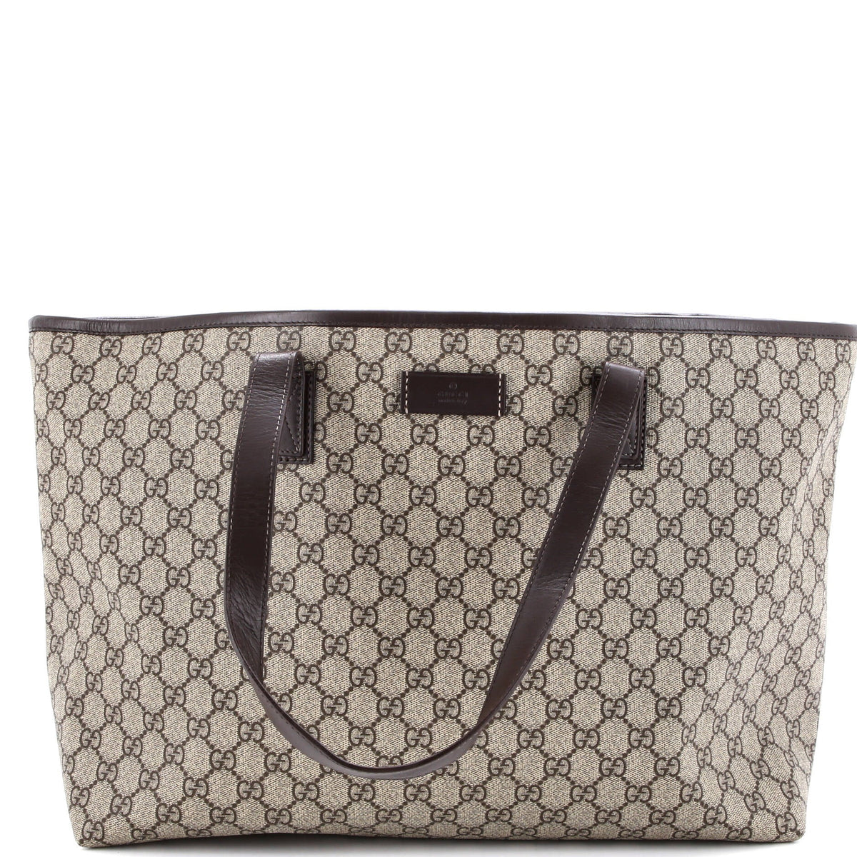Gucci GUCCI Plus Tote GG Coated Canvas with Leather Large