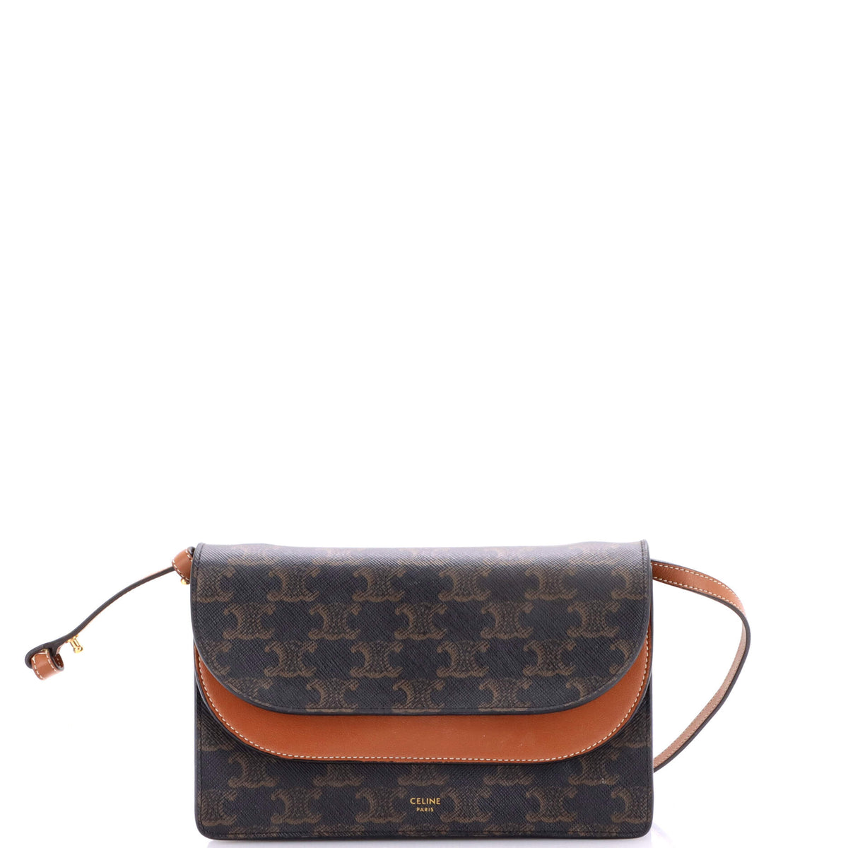 Celine CELINE Wallet on Strap Triomphe Coated Canvas