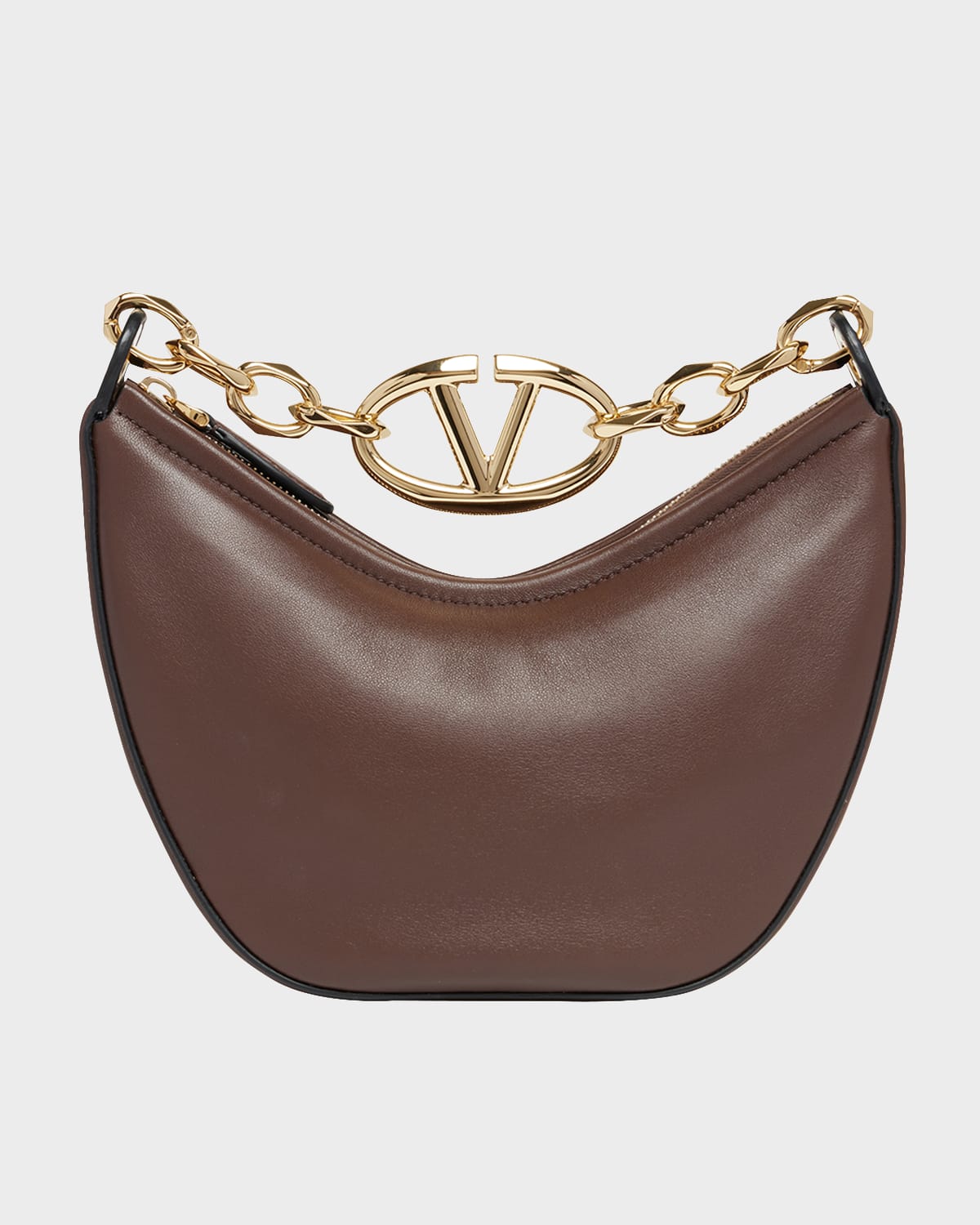 Valentino Mini VLOGO Moon Leather Hobo Bag