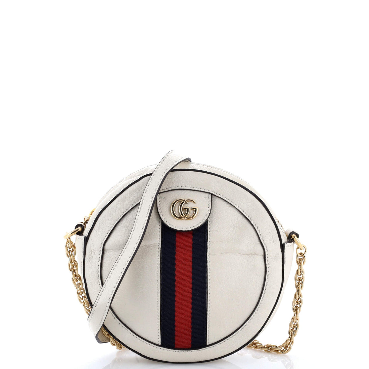 Gucci GUCCI Ophidia Round Shoulder Bag Leather Mini