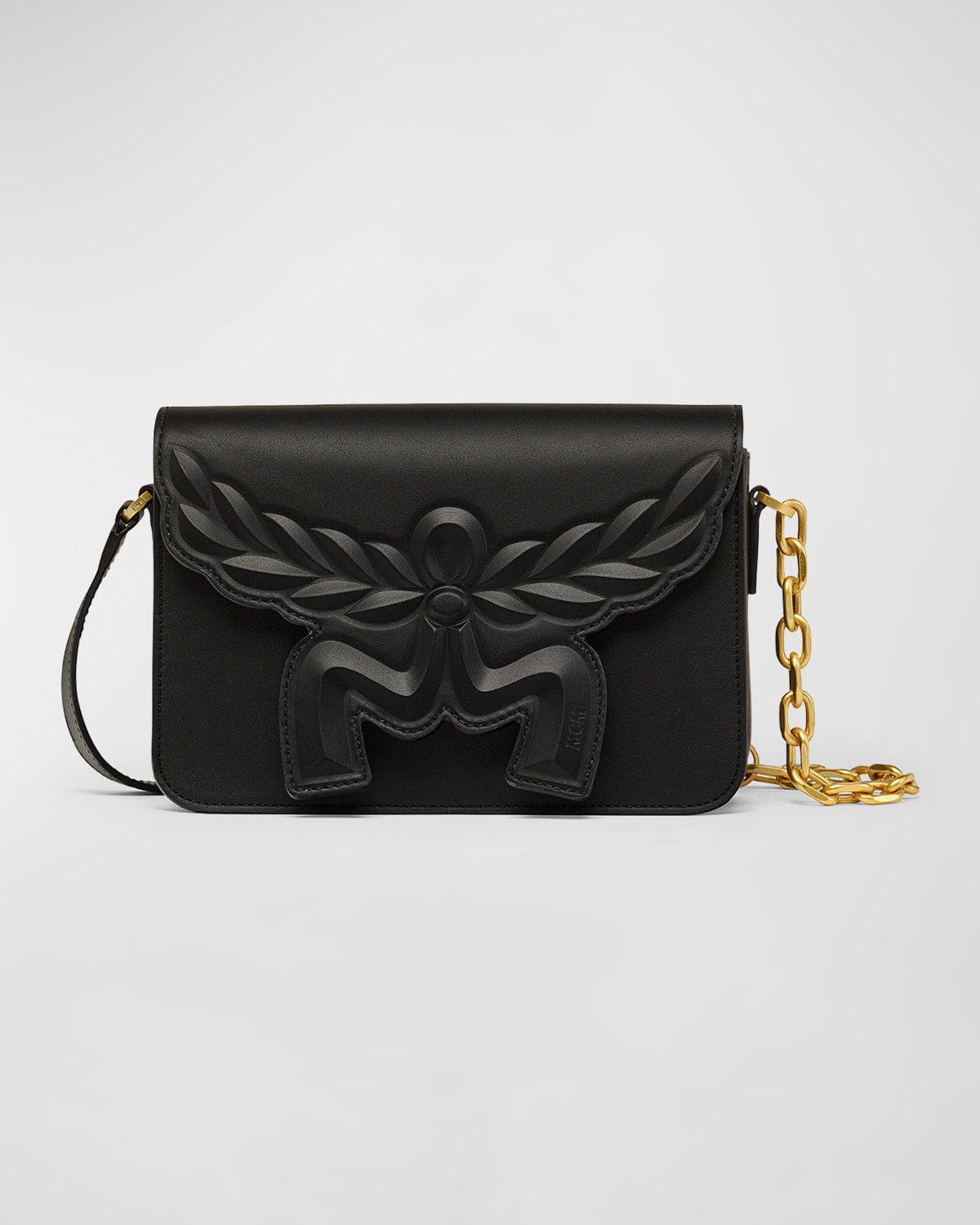 MCM Himmel Maxi Logo Leather Crossbody Bag