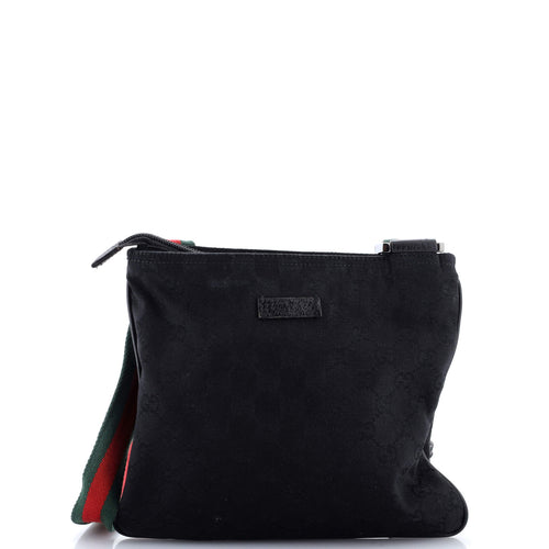 GUCCI Web Strap Messenger Bag GG Canvas Small