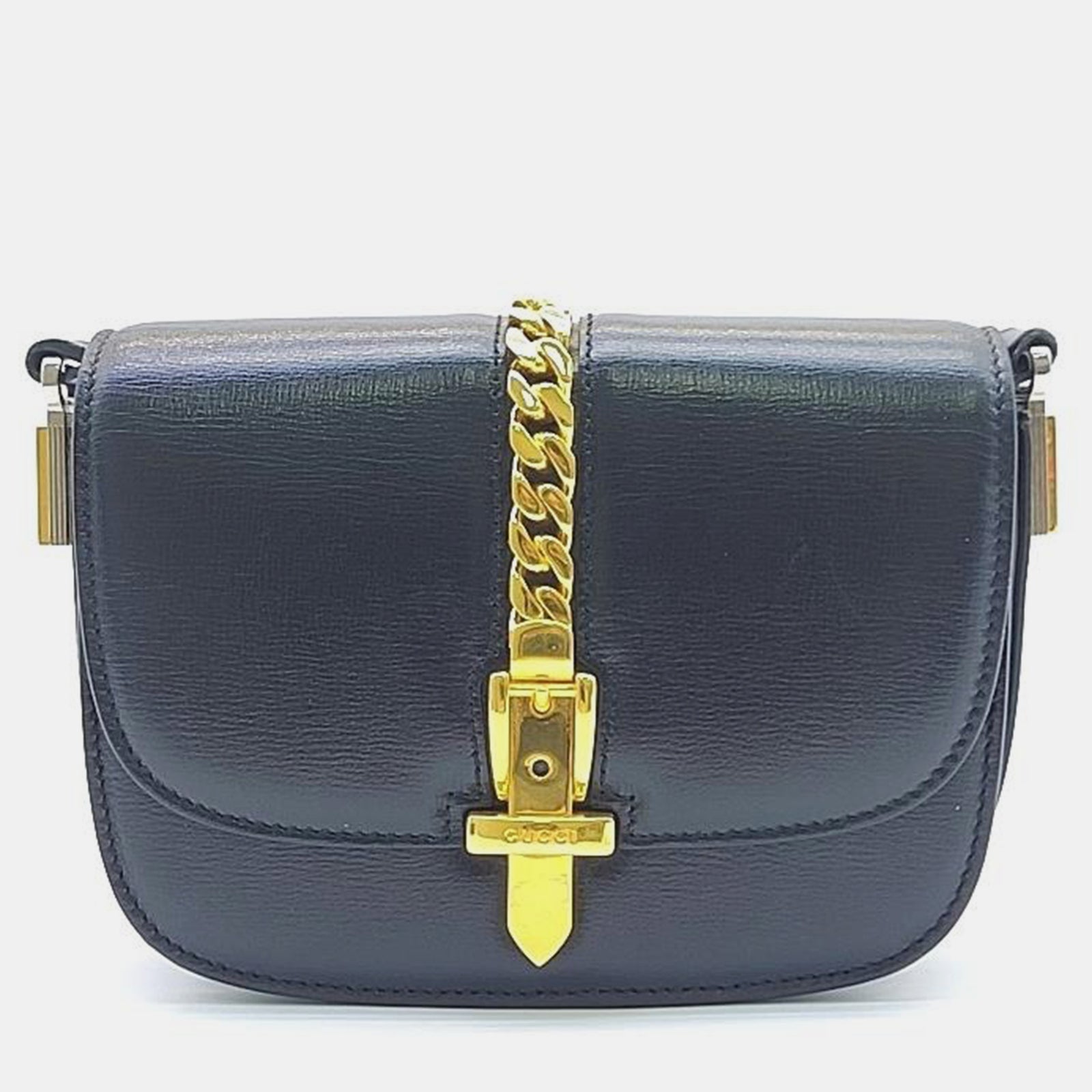 Gucci Black Leather Sylvie 1969 Mini Shoulder Bag