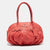 Coral Orange Leather Gousset Satchel