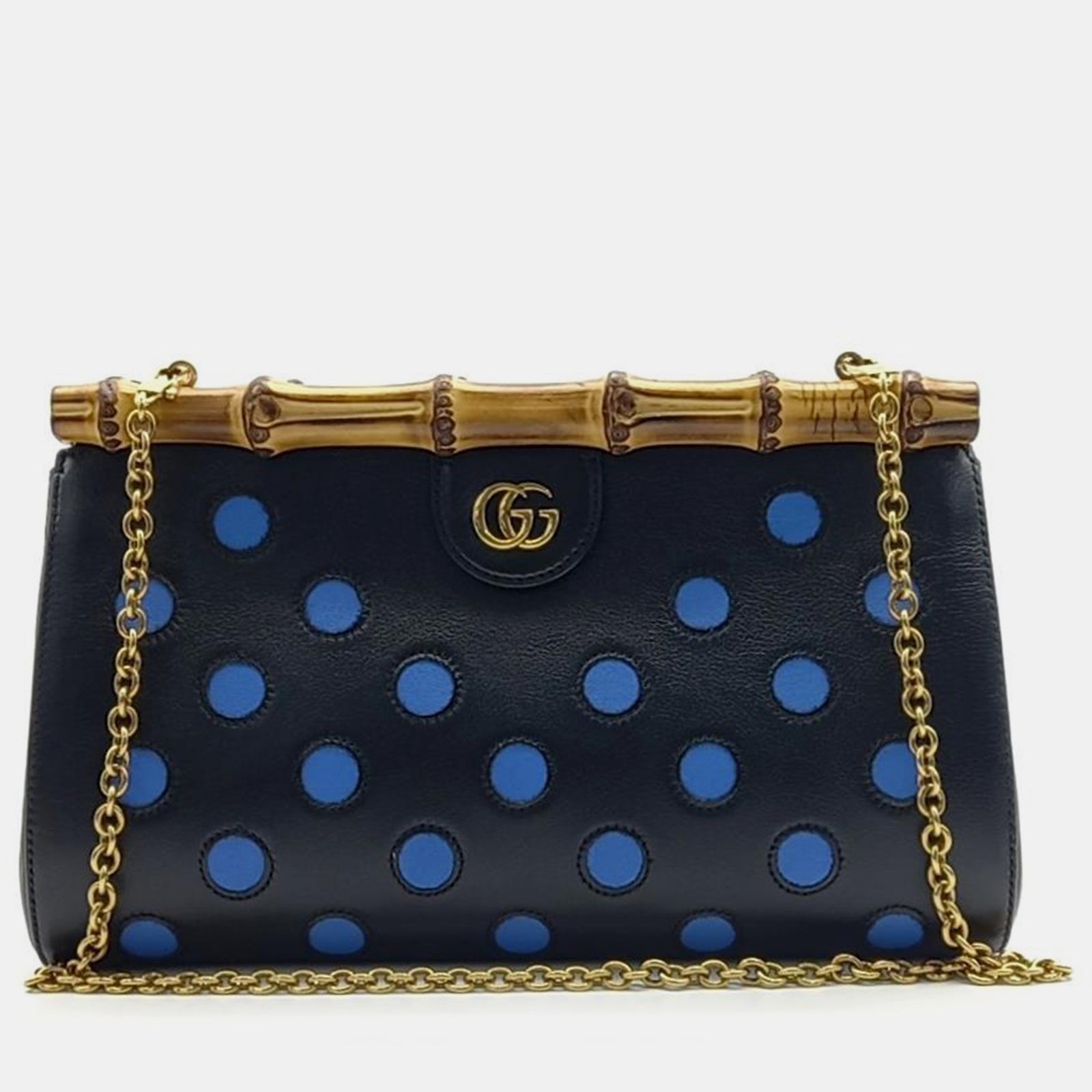 Gucci Black Leather Bamboo Shoulder Bag