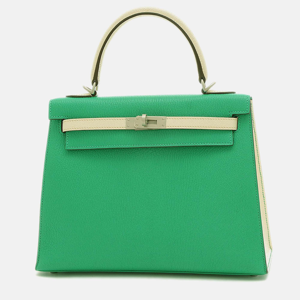Hermès Mint Mushroom Matte Chevre Kelly Handbag