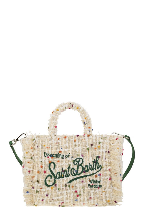 Mini Vanity Bag With Bangs And Embroidered Logo in Light Beige | VAMI005