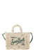 Mini Vanity Bag With Bangs And Embroidered Logo in Light Beige | VAMI005