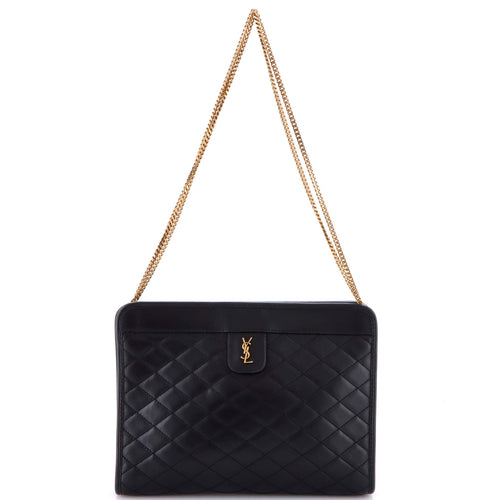 Victoire Chain Clutch Quilted Leather