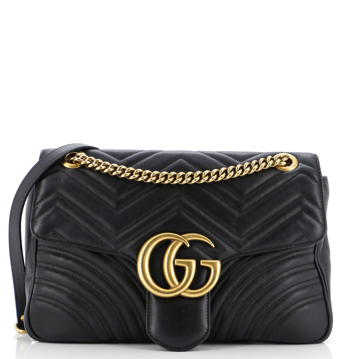 Gucci GUCCI GG Marmont Flap Bag Matelasse Leather Medium