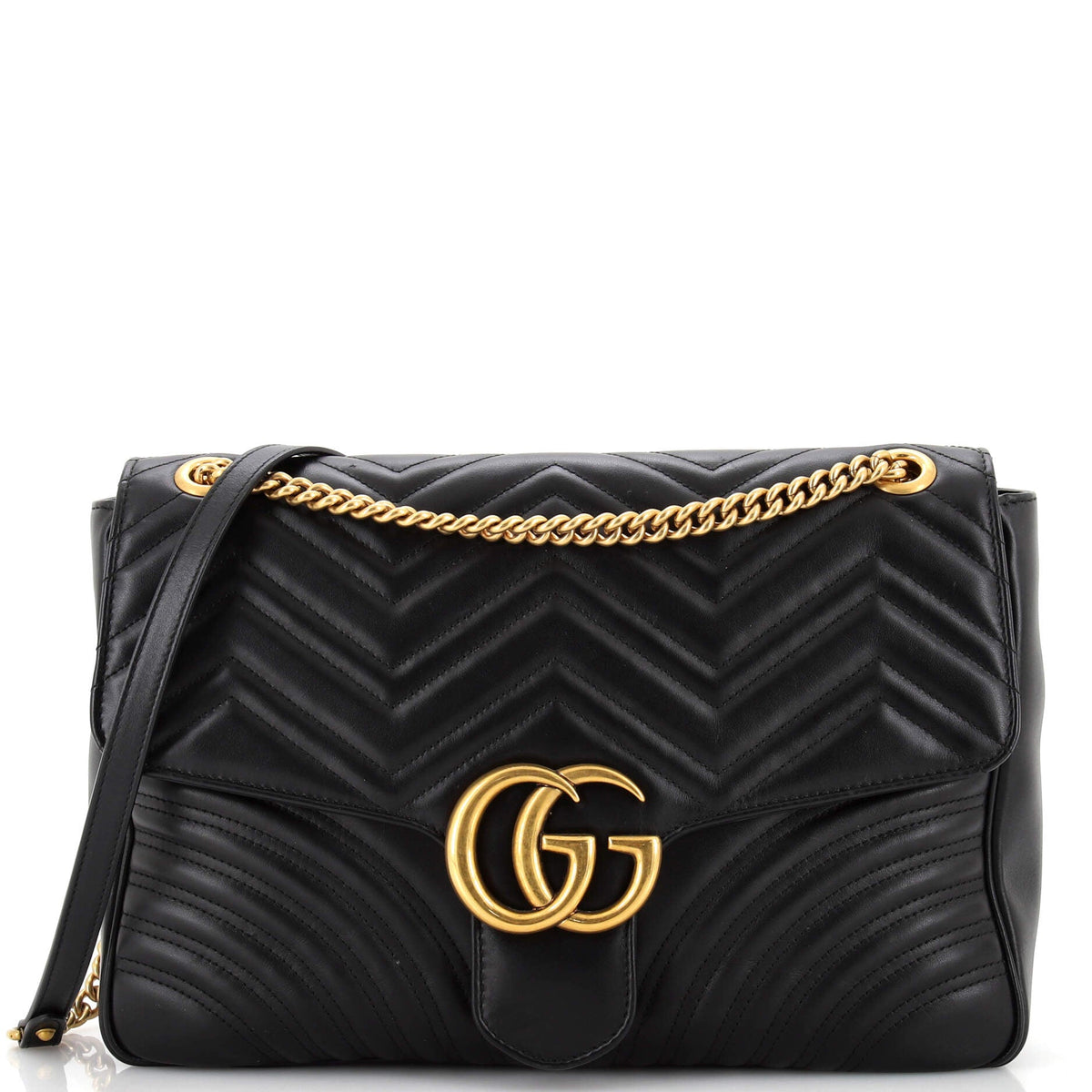 Gucci GUCCI GG Marmont Flap Bag Matelasse Leather Large