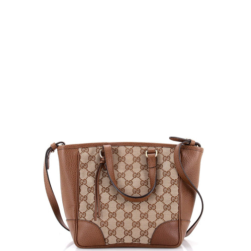 GUCCI Bree Convertible Tote GG Canvas with Leather Small
