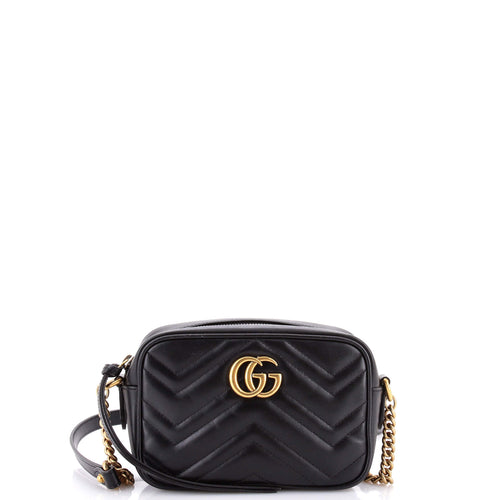 GUCCI GG Marmont Shoulder Bag Matelasse Leather Mini