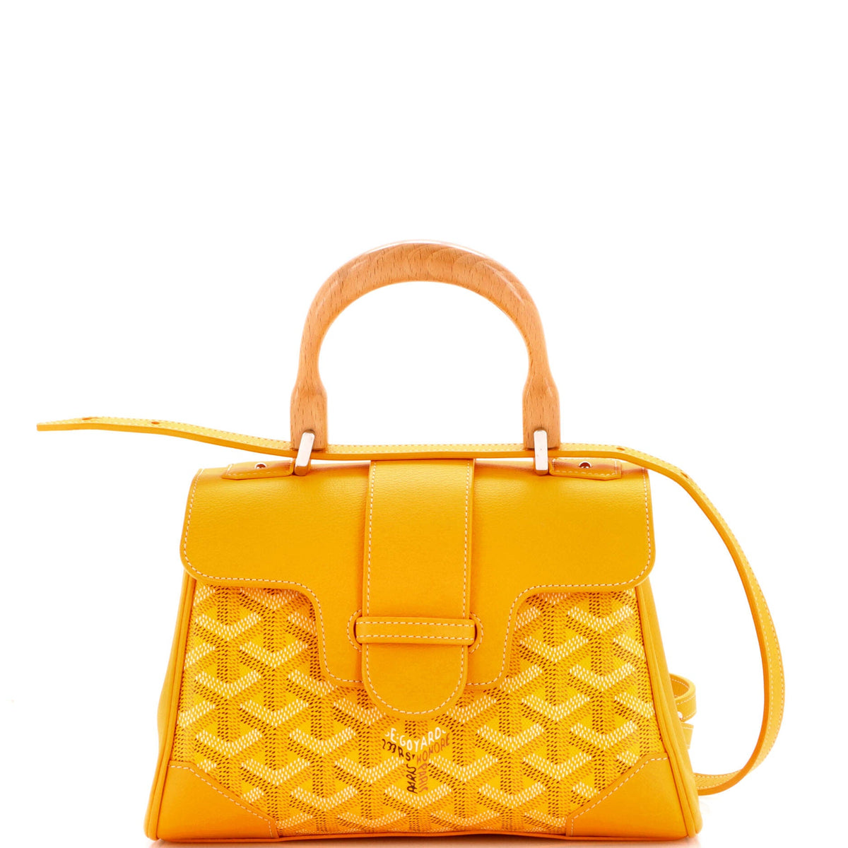 Goyard GOYARD Saigon Top Handle Bag Coated Canvas with Leather Mini