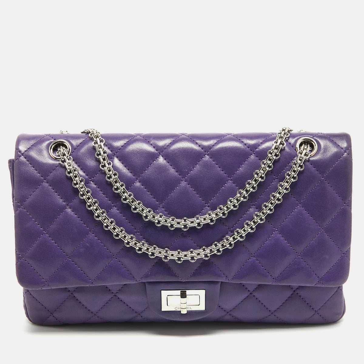 Chanel Purple Quilted Leather 227 Reissue 2.55 Flap Bag