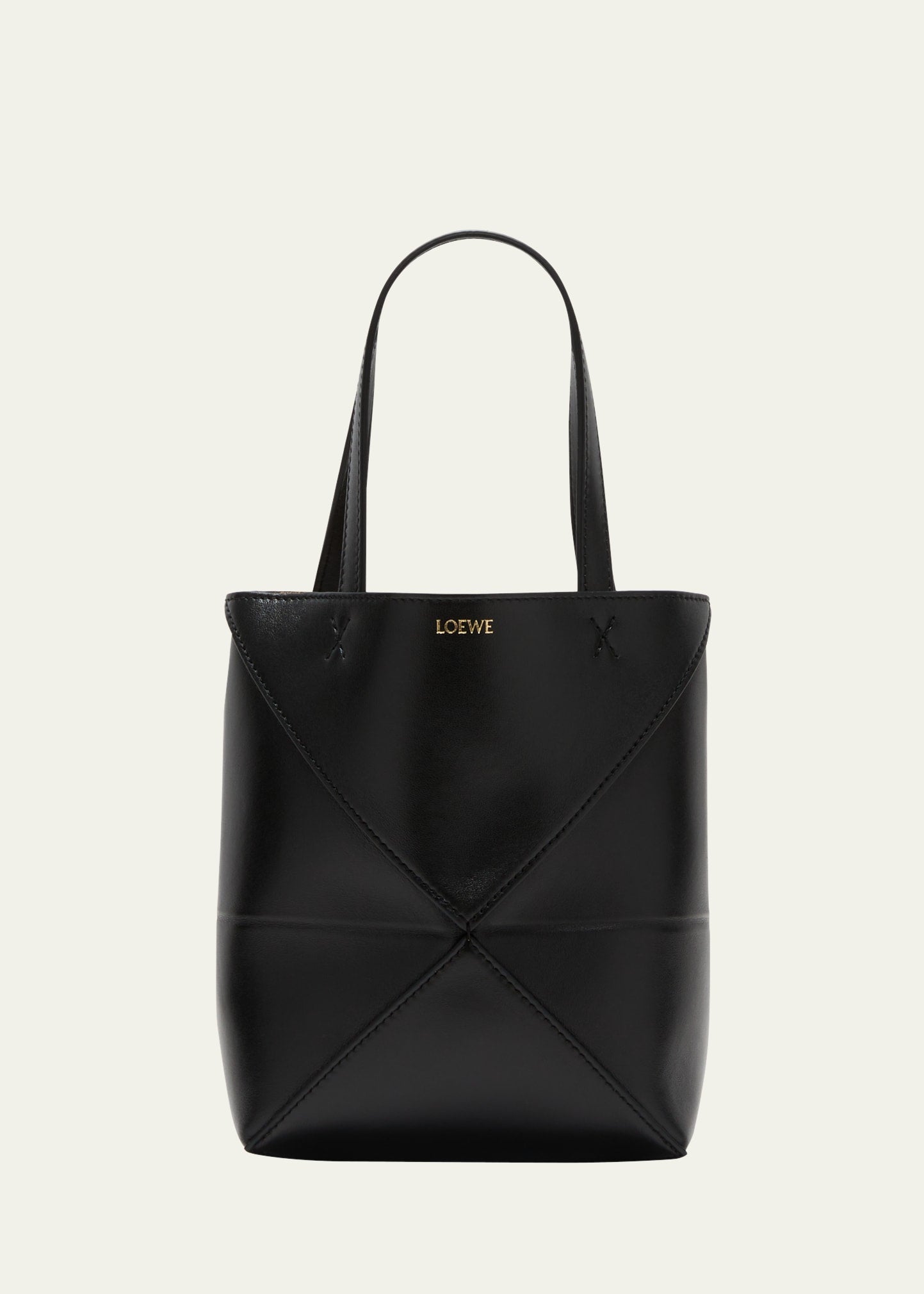 Loewe Puzzle Fold Mini Tote Bag in Shiny Leather