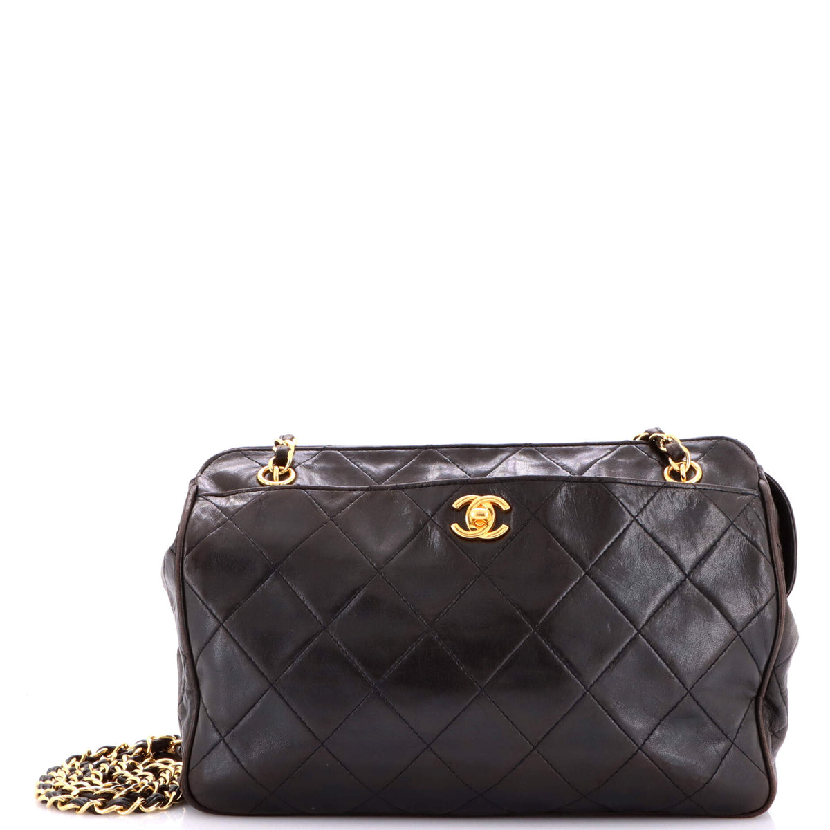 Chanel CHANEL Vintage Front Pocket Camera Bag Quilted Caviar Small
