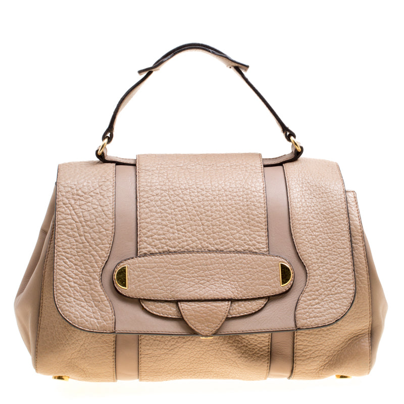 Marc Jacobs Beige Leather Thompson Top Handle Satchel