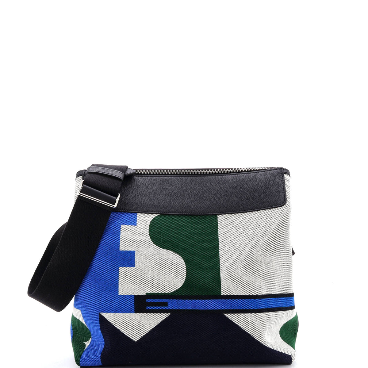 Herm?s R.M.S 12H Bag Pacific Printed Toile and Leather