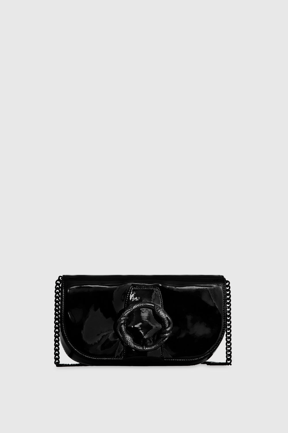 Rebecca Minkoff Snake Ring Crossbody Bag In Black/Black Shellac