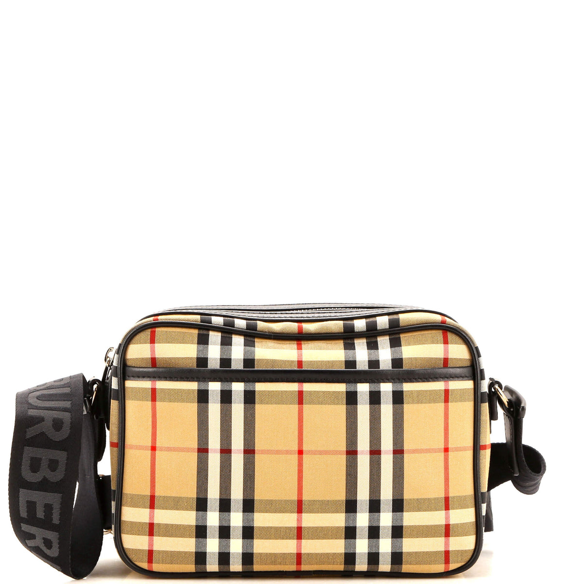 Burberry Front Pocket Crossbody Bag Vintage Check Canvas