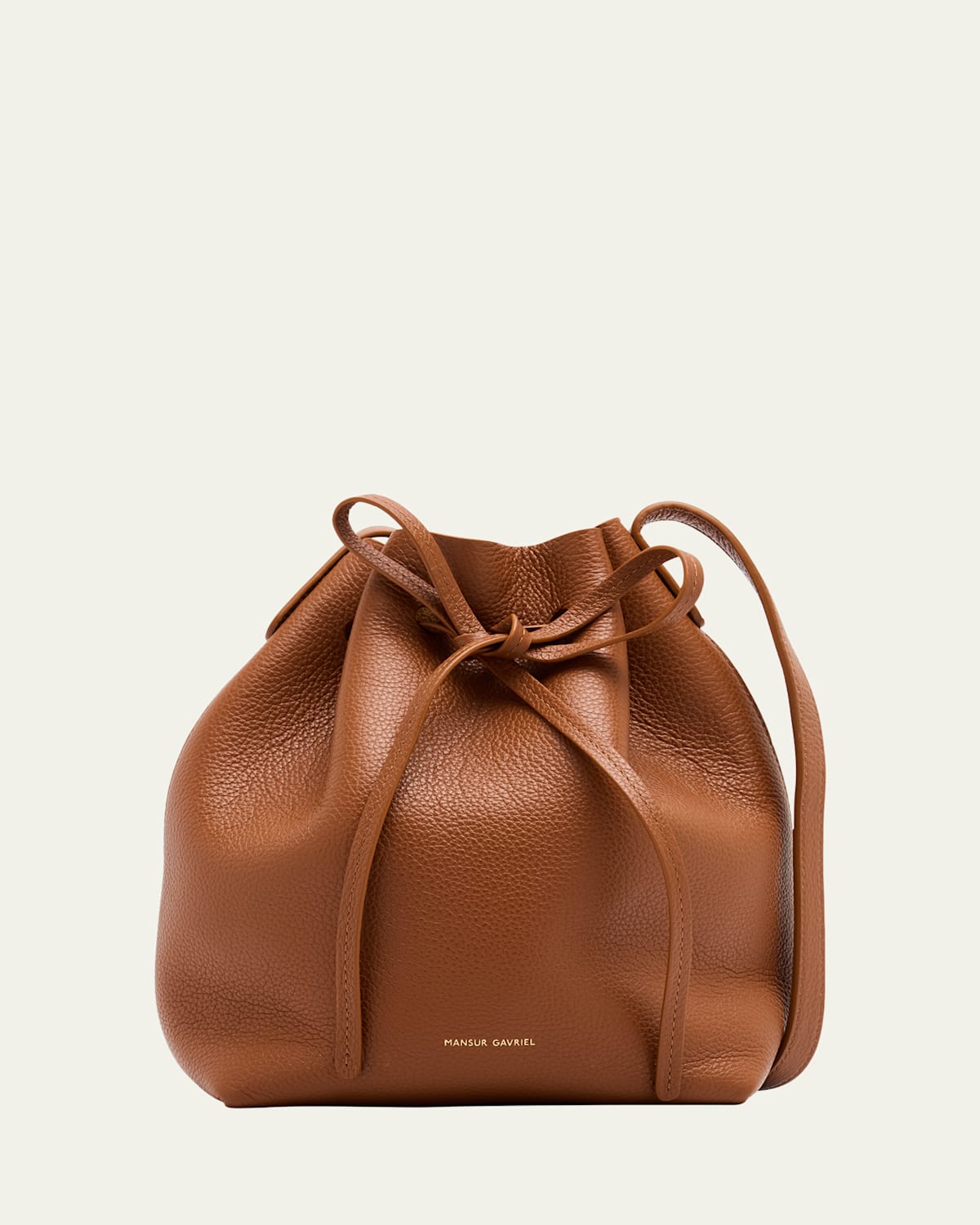 Mansur Gavriel Mini Drawstring Leather Bucket Bag