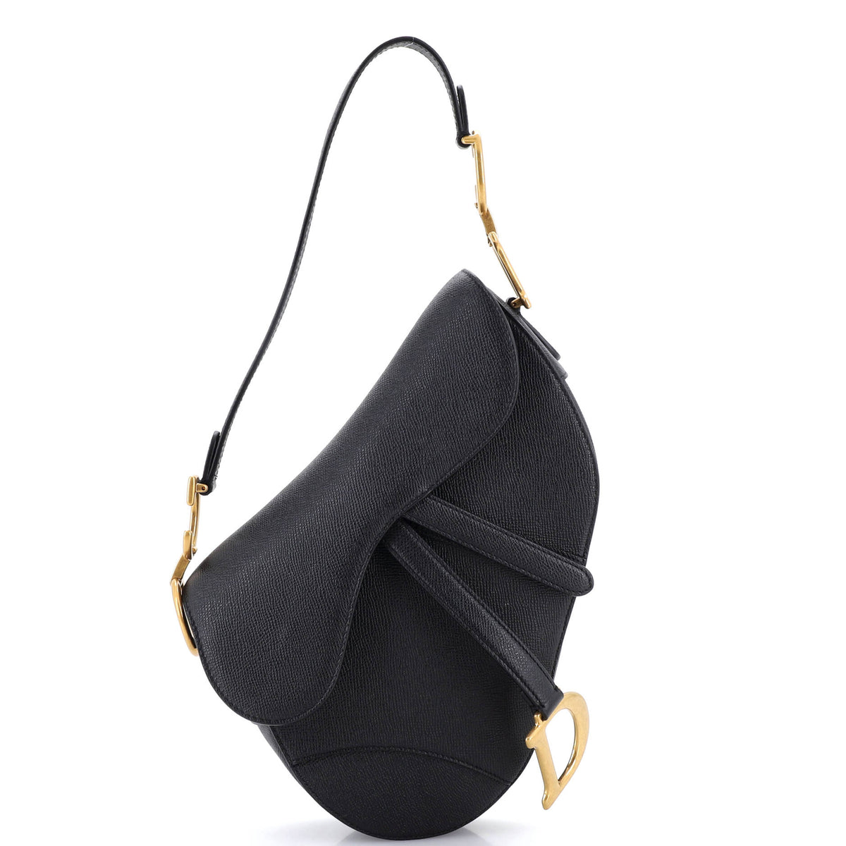 Christian Dior Saddle Handbag Leather Medium