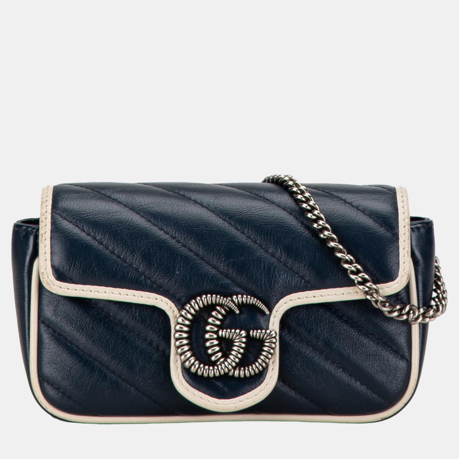 Gucci Sac à bandoulière Mini GG Marmont Torchon bleu marine