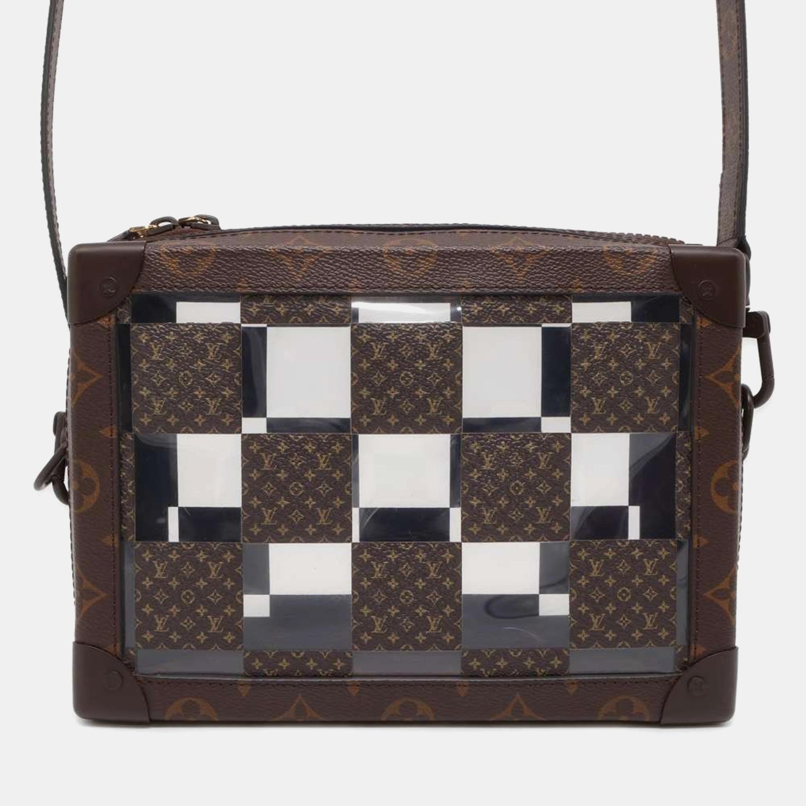 Louis Vuitton Weicher Koffer mit Monogramm-Schachbrettmuster aus beschichtetem Canvas in Braun