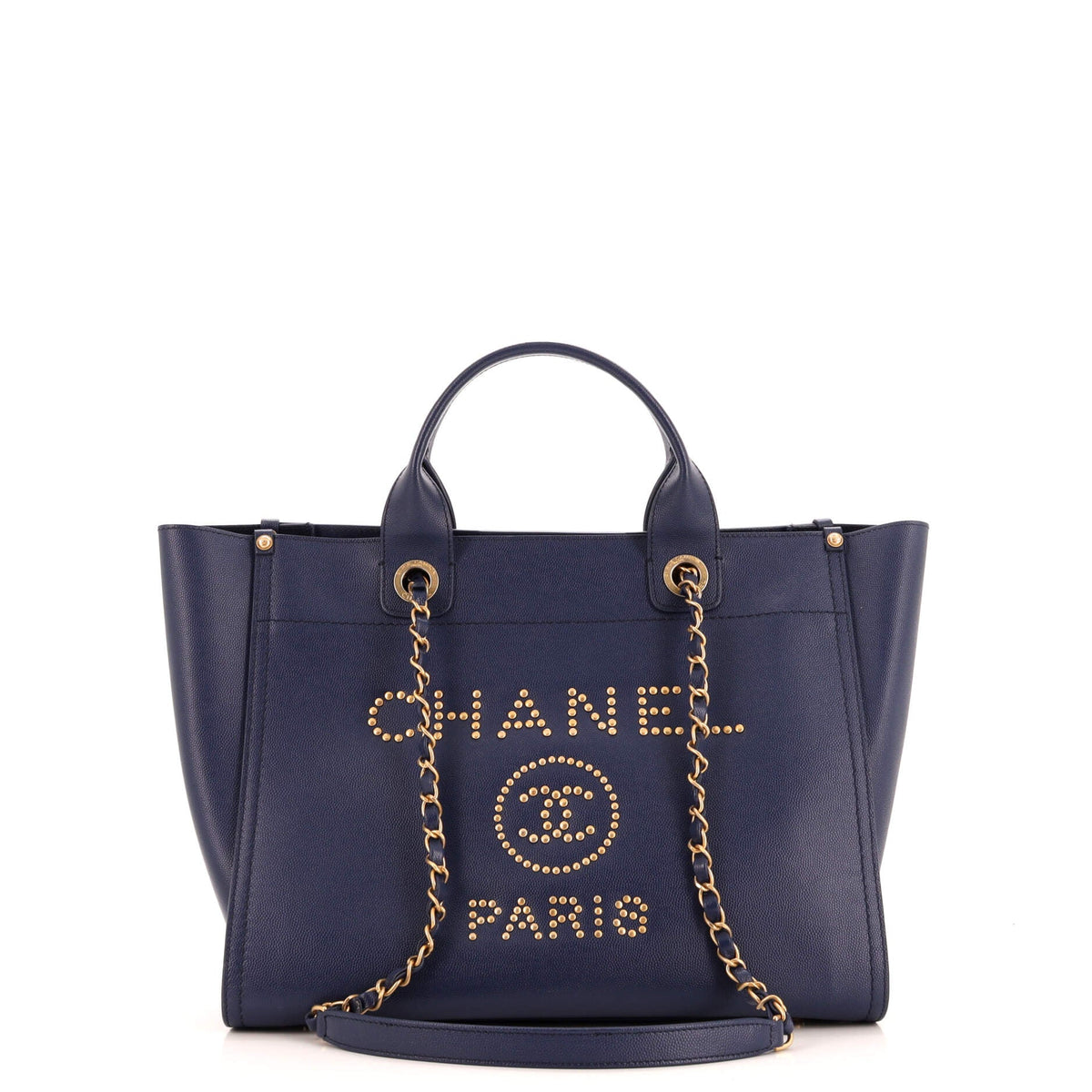 Chanel CHANEL Deauville Tote Studded Caviar Small