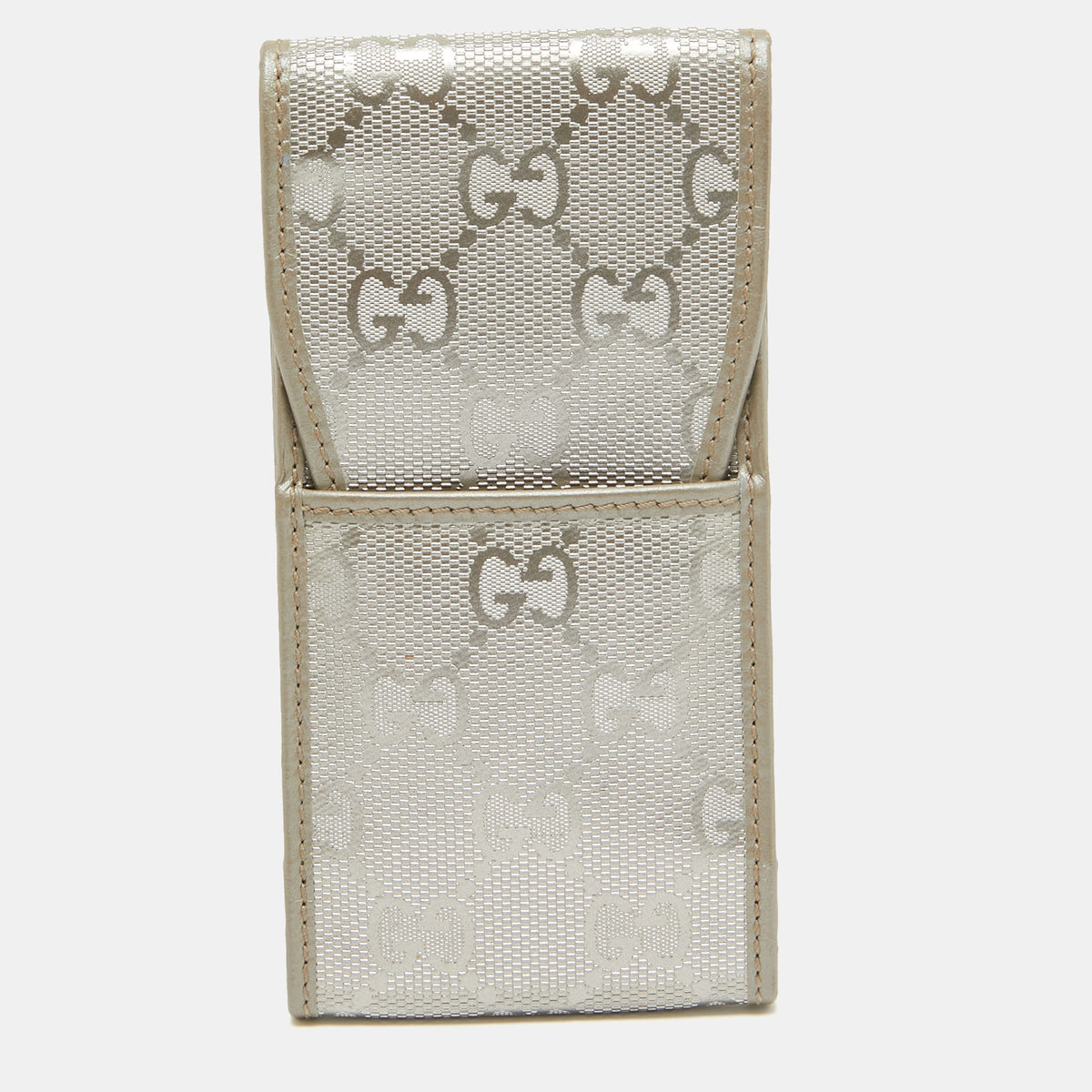 Gucci Silver GG Imprime Canvas Cigarette Case