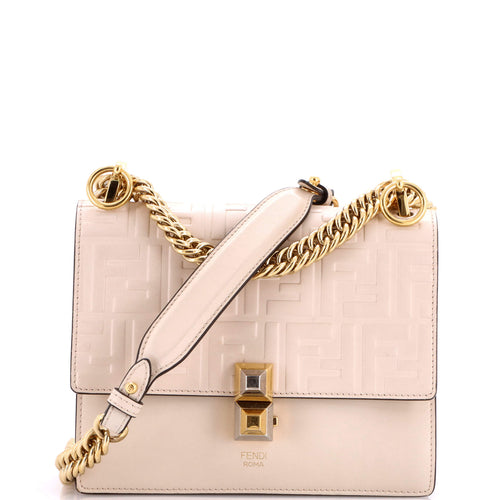FENDI Kan I Bag Zucca Embossed Leather Small