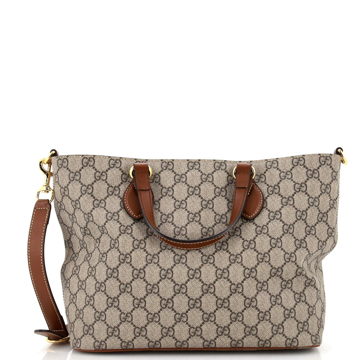 Gucci GUCCI Convertible Soft Tote GG Coated Canvas Small