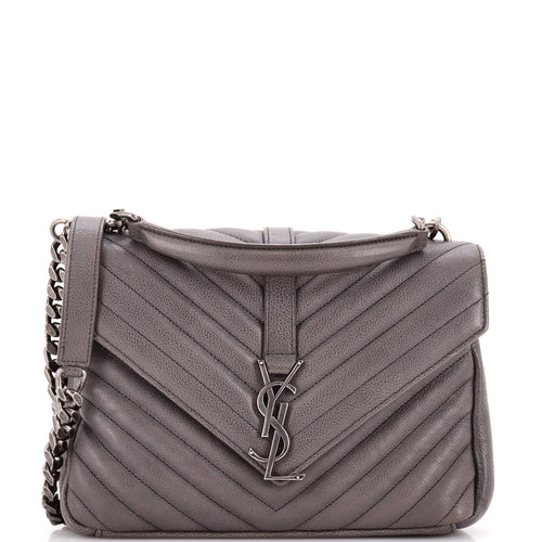 Classic Monogram College Bag Matelasse Chevron Leather Medium
