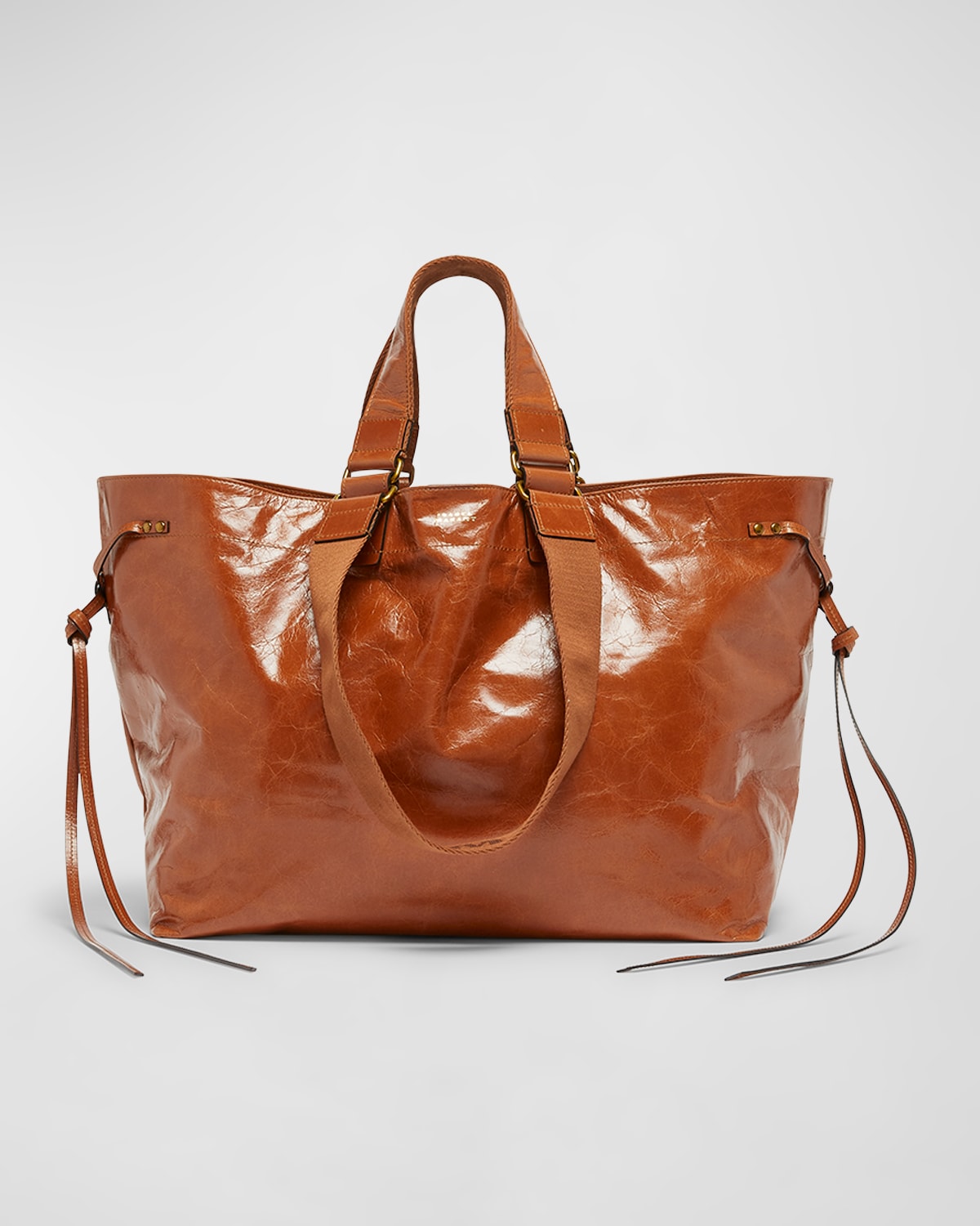 Isabel Marant Wardy Double-Handle Leather Tote Bag