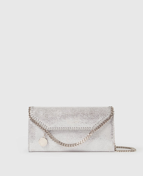 Falabella Flap Continental Wallet, Woman, Silver