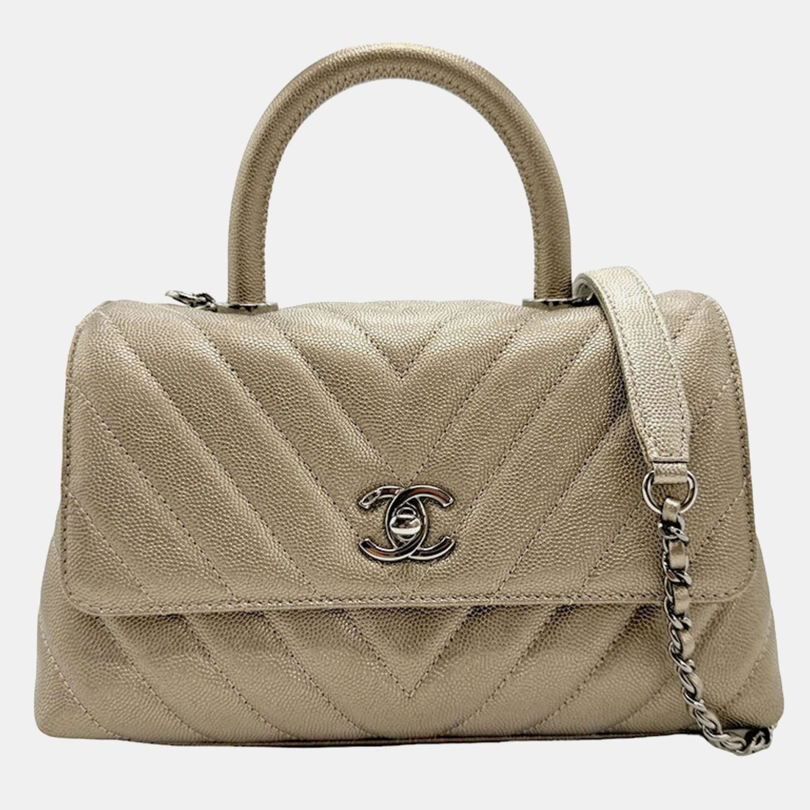 Chanel Sac à main XS Coco Handle en cuir caviar