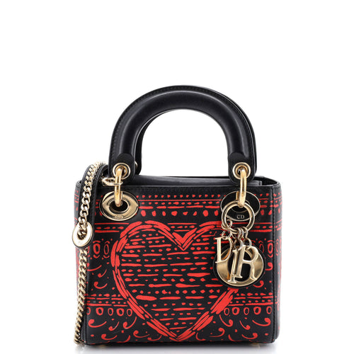 Lady Dior Bag Printed Leather Mini