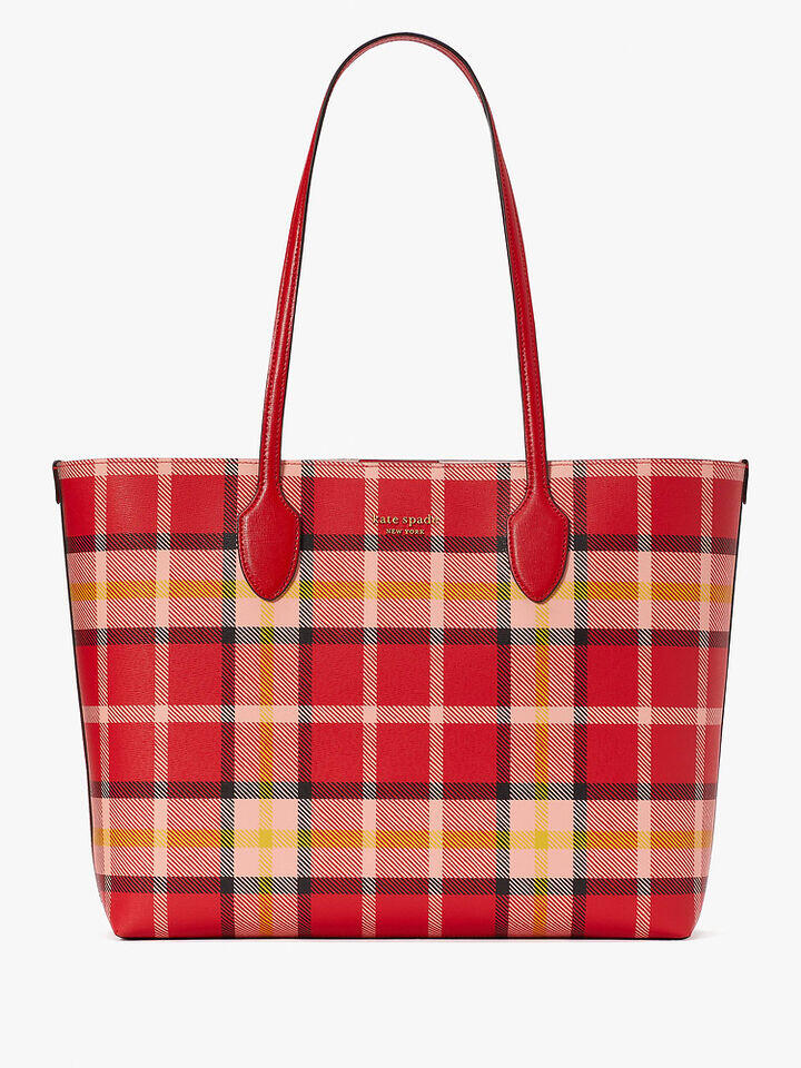 Kate Spade Au Bleecker Museum Plaid Large Tote