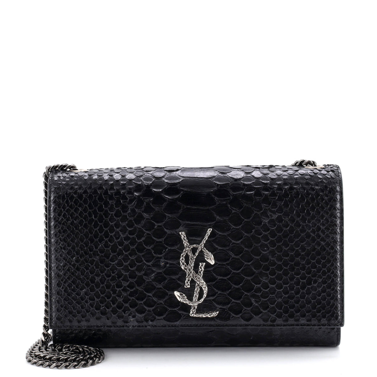 Saint Laurent Classic Monogram Crossbody Bag Python Embossed Leather Medium