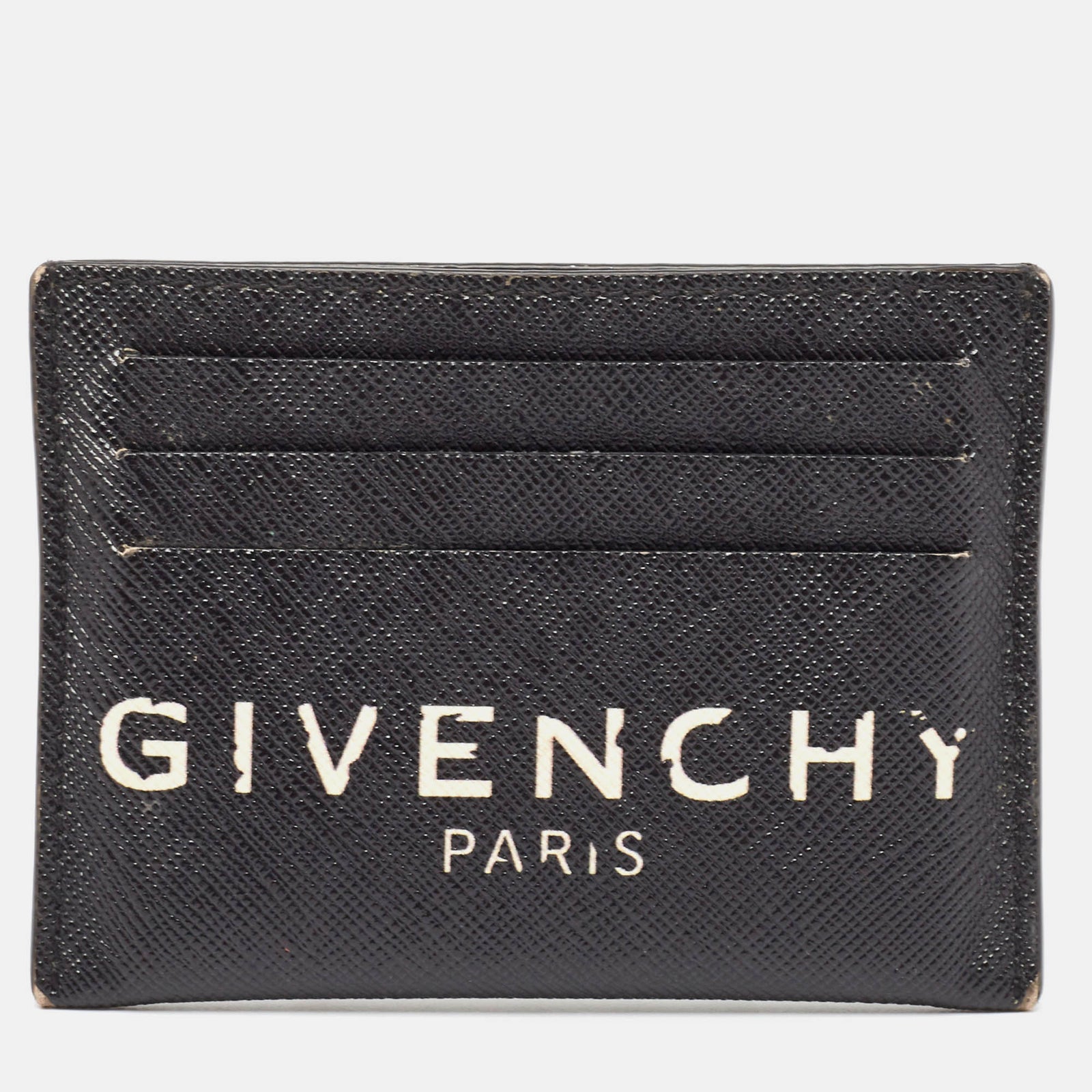 Givenchy Black/White Leather Logo Card Holder