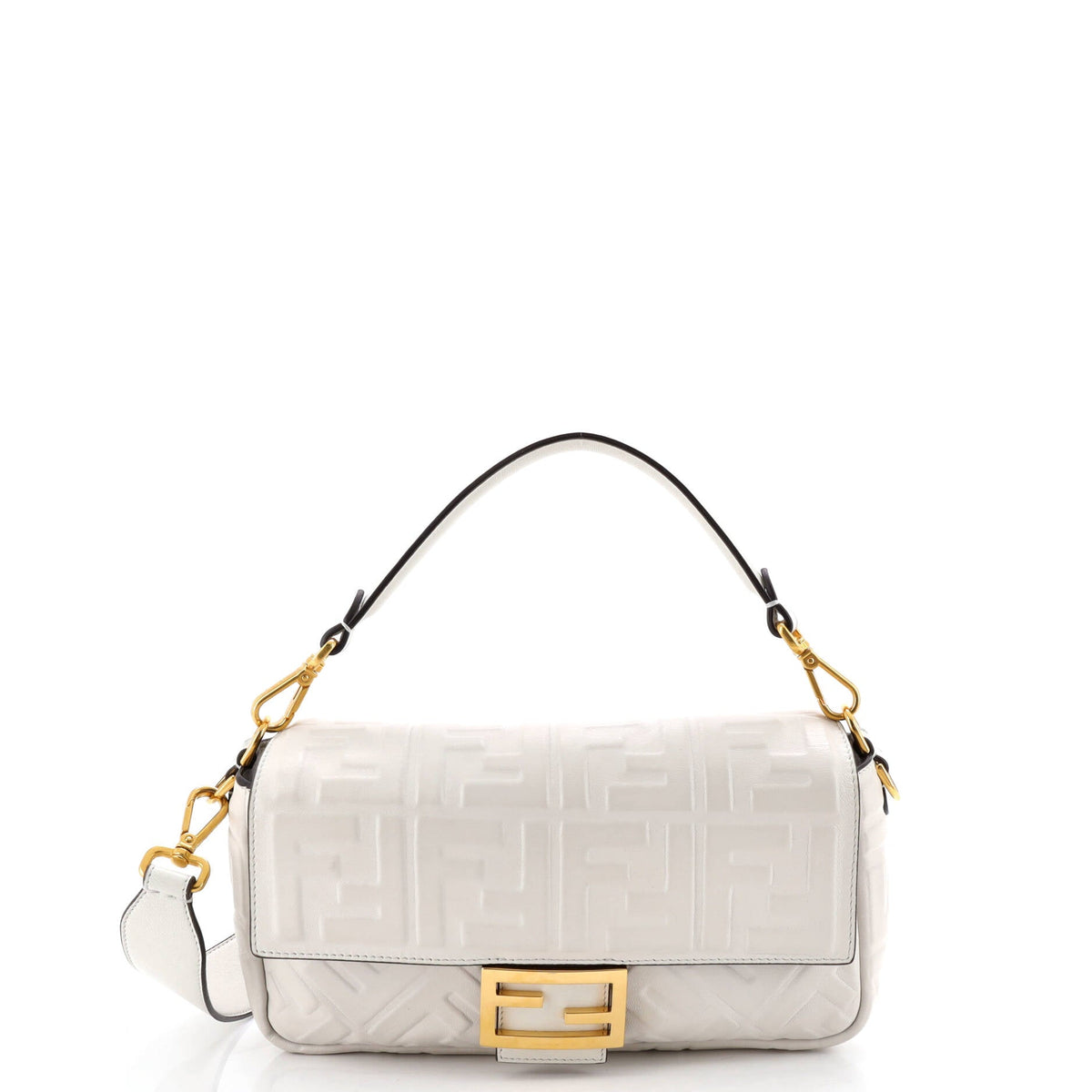 Fendi FENDI Baguette NM Bag Zucca Embossed Leather Medium