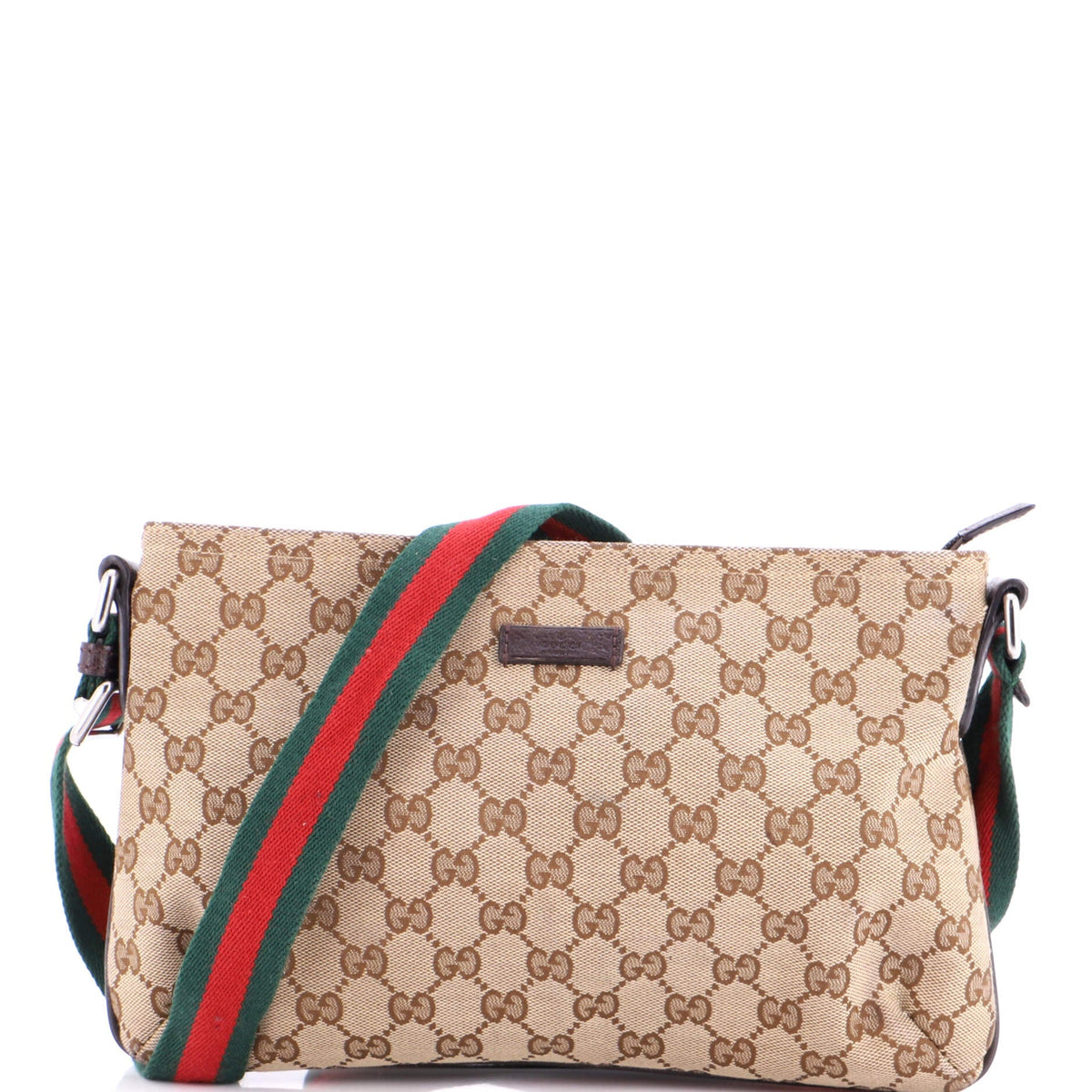 Gucci GUCCI Web Strap Messenger Bag GG Canvas Small