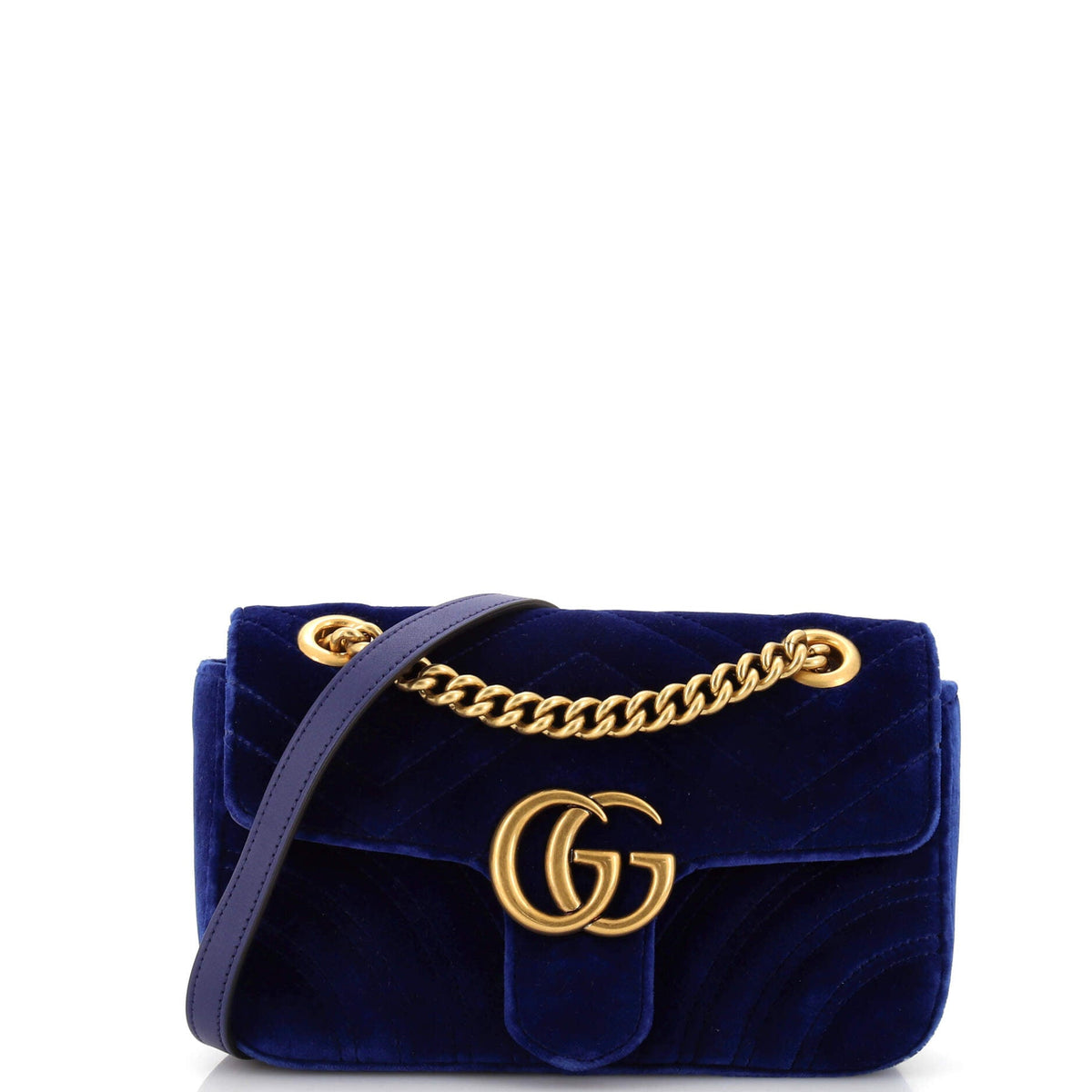 Gucci GUCCI GG Marmont Flap Bag Matelasse Velvet Small
