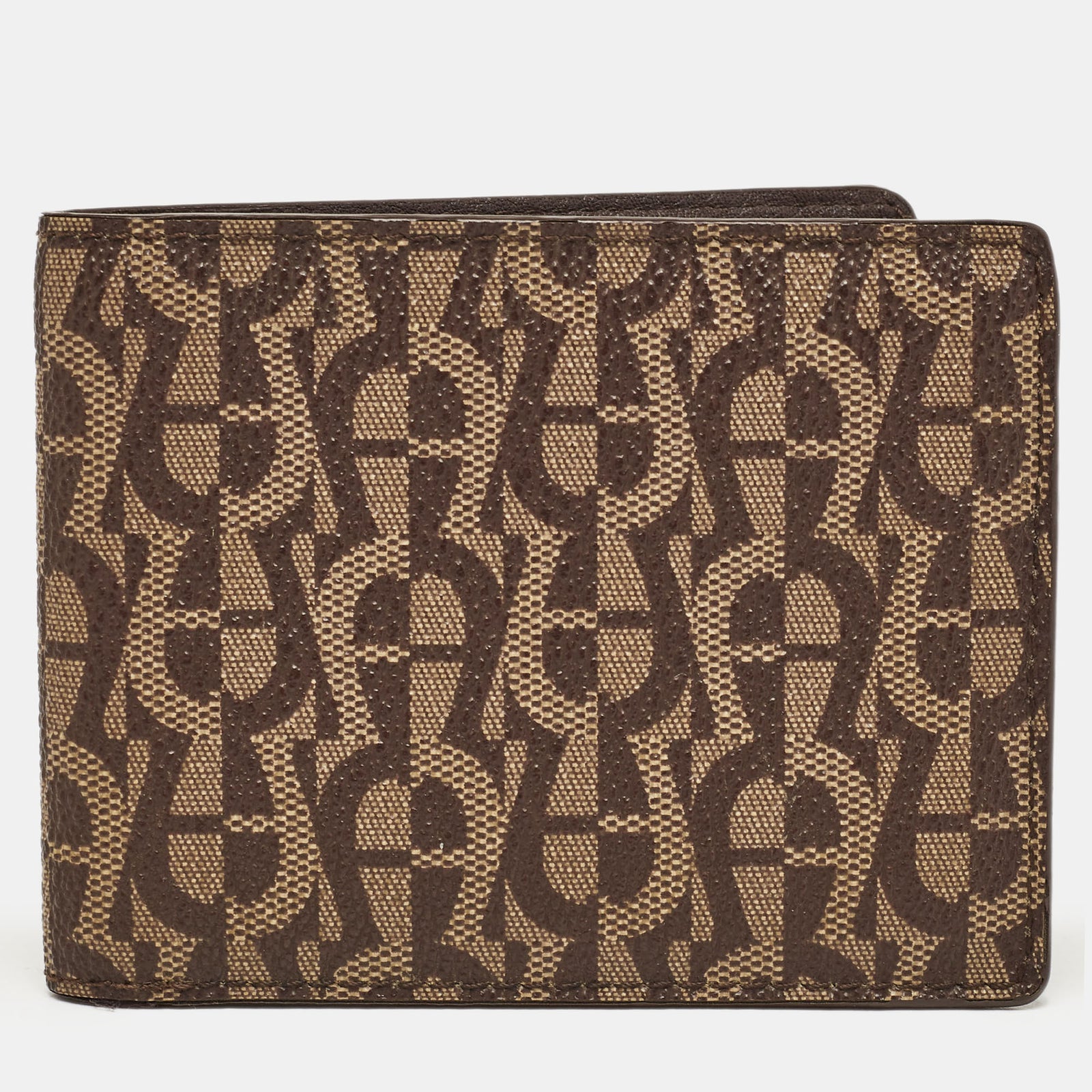 Aigner Brown/Beige Signature Coated Canvas Bifold Wallet