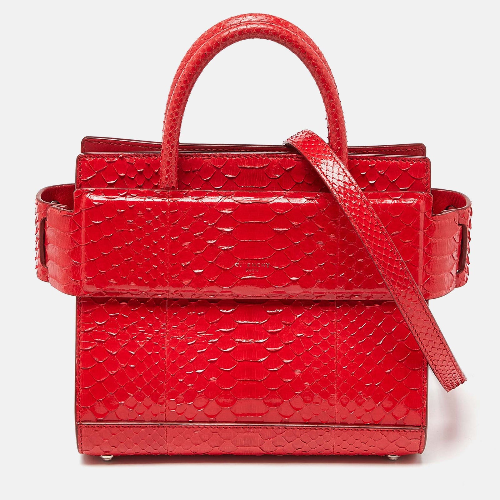 Givenchy Red Python Mini Horizon Tote