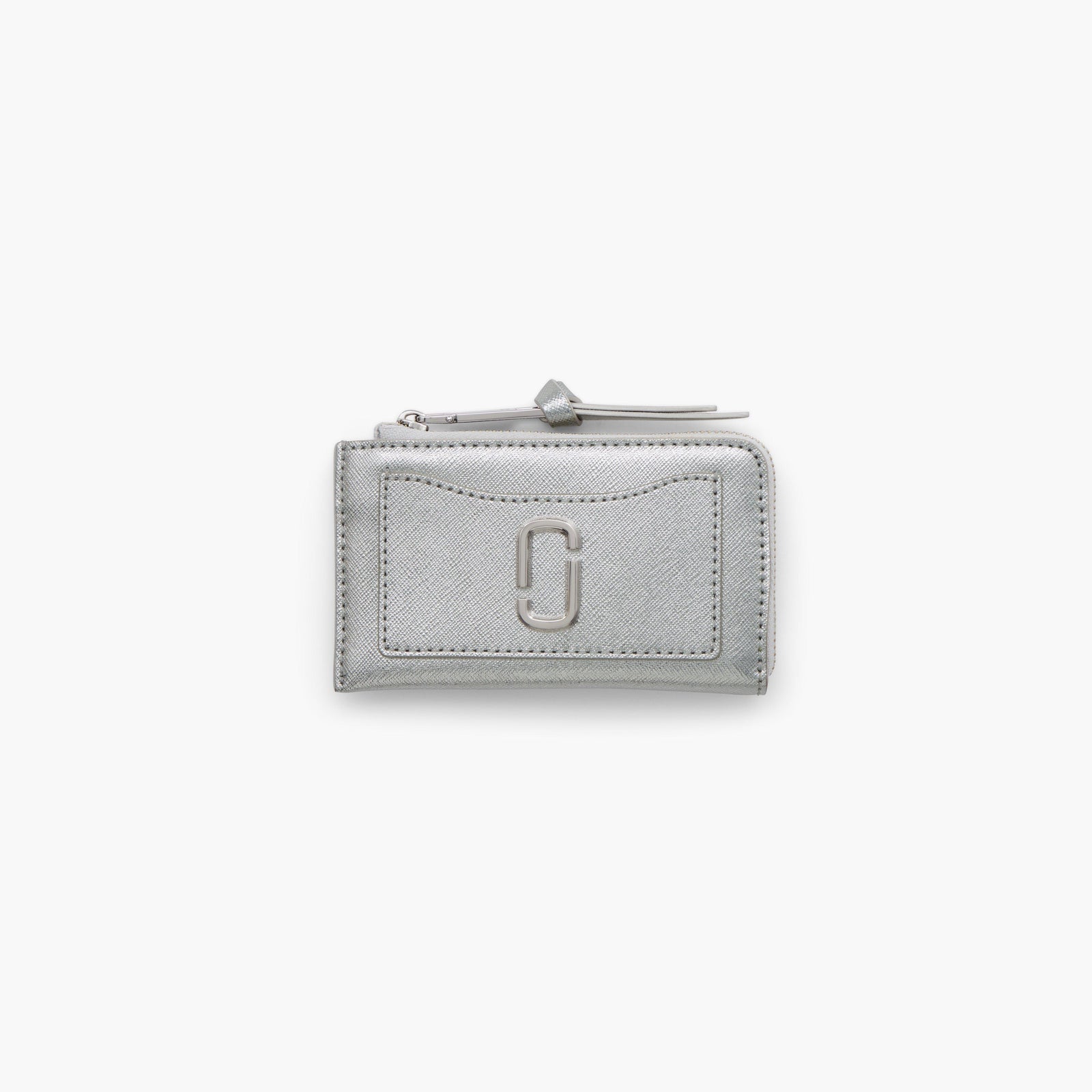 Marc Jacobs The Metallic Utility Snapshot Top Zip Multi Wallet in Silver